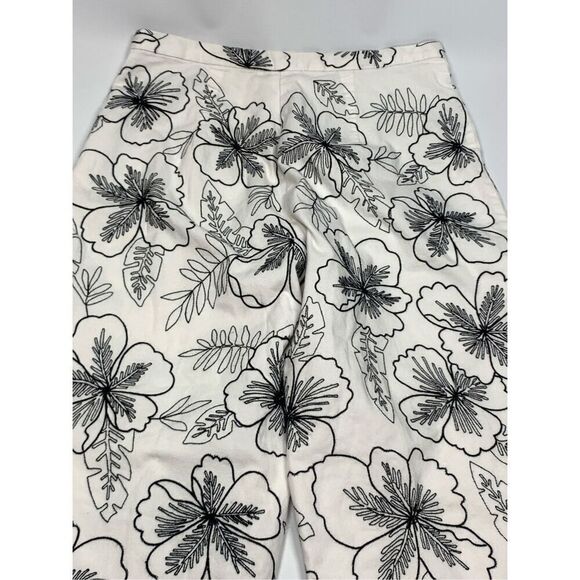 Talbots embroidered floral lined crop pant size 6  - Picture 7 of 10